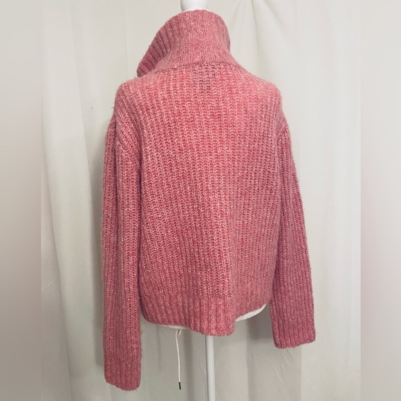 Sincerely Jules Waffle Knit 1/4 Zip High Neck Sweater Size Medium - Picture 4 of 7